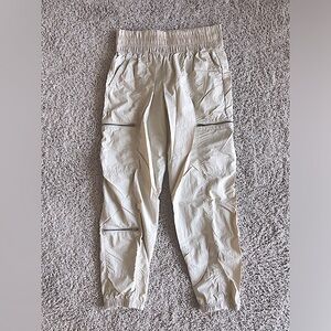 NEW! JoyLab High-Rise Cargo Joggers, Silver/Beige - Medium